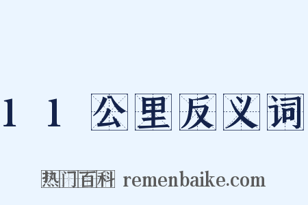 11公里反义词是什么意思的图片